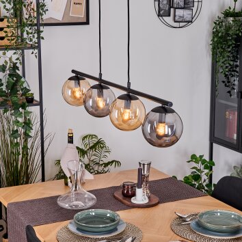 Gastor Lampadario a sospensione, Lampada a sfera, Lampada a sospensione Ambrato, Grigio fumo, 4-Luci Gastor Lampadario a sospensione, Lampada a sfera, Lampada a sospensione Ambrato, Grigio fumo, 4-Luci