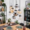 Gastor Lampadario a sospensione, Lampada a sfera, Lampada a sospensione Ambrato, Cromo, Chiaro, Grigio fumo, 8-Luci