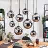Gastor Lampadario a sospensione, Lampada a sfera, Lampada a sospensione Cromo, Grigio fumo, 8-Luci