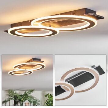 Lidor Plafoniera LED Nero, 1-Luce