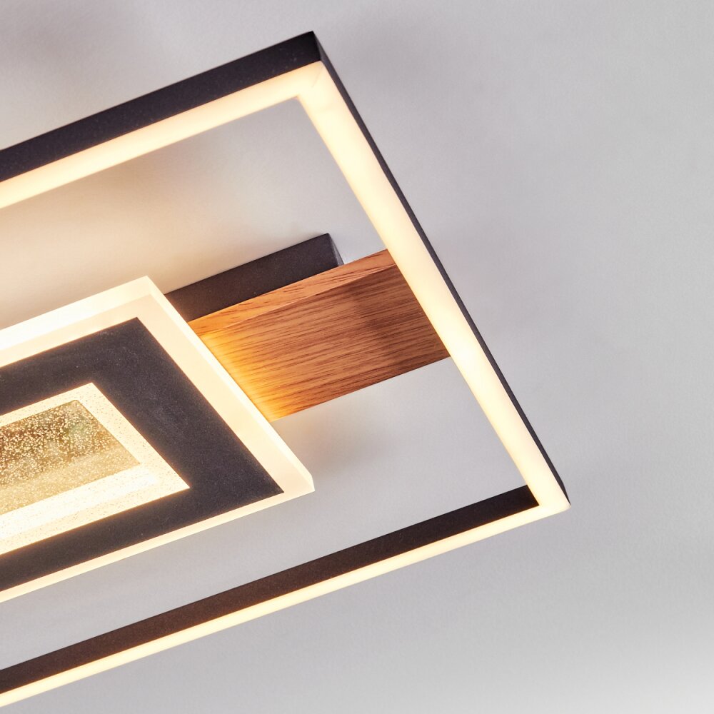 Hadel Plafoniera LED Aspetto del legno, Nero, 1-Luce