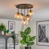 Koyoto Plafoniera, Lampada a sfera 45 cm Ambrato, Chiaro, Grigio fumo, 5-Luci