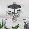 Ripoll Plafoniera, Lampada a sfera Cromo, Chiaro, Grigio fumo, 5-Luci