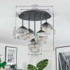 Ripoll Plafoniera, Lampada a sfera Chiaro, Grigio fumo, 5-Luci