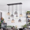 Koyoto Lampadario a sospensione, Lampada a sfera, Lampada a sospensione Ambrato, Chiaro, Grigio fumo, 8-Luci