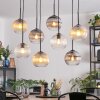 Koyoto Lampadario a sospensione, Lampada a sfera, Lampada a sospensione Ambrato, Chiaro, Grigio fumo, 8-Luci