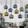 Koyoto Lampadario a sospensione, Lampada a sfera, Lampada a sospensione Blu, Oro, Verde, 8-Luci