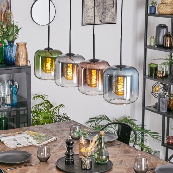 Lauden Lampadario a sospensione, Lampada a sospensione Blu, Verde, Chiaro, Ramato, Grigio fumo, 4-Luci