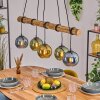Koyoto Lampadario a sospensione, Lampada a sfera, Lampada a sospensione Écru, Nero, 5-Luci