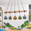 Koyoto Lampadario a sospensione, Lampada a sfera, Lampada a sospensione Écru, Nero, 5-Luci