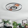 Hadel Plafoniera LED Aspetto del legno, Nero, 1-Luce