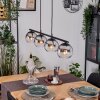 Koyoto Lampadario a sospensione, Lampada a sfera, Lampada a sospensione Cromo, Chiaro, Grigio fumo, 4-Luci