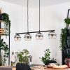 Koyoto Lampadario a sospensione, Lampada a sfera, Lampada a sospensione Cromo, Chiaro, Grigio fumo, 4-Luci