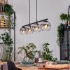 Koyoto Lampadario a sospensione, Lampada a sfera, Lampada a sospensione Cromo, Chiaro, Grigio fumo, 4-Luci
