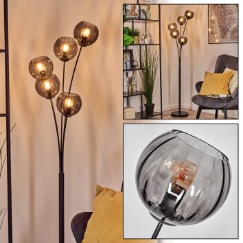 Koyoto Lampada a sfera, Lampada da terra Grigio fumo, 5-Luci