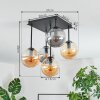 Gastor Plafoniera, Lampada a sfera Ambrato, Grigio fumo, 5-Luci