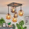 Gastor Plafoniera, Lampada a sfera Ambrato, Grigio fumo, 5-Luci