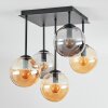 Gastor Plafoniera, Lampada a sfera Ambrato, Grigio fumo, 5-Luci