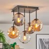 Gastor Plafoniera, Lampada a sfera Ambrato, Chiaro, Grigio fumo, 5-Luci
