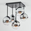 Gastor Plafoniera, Lampada a sfera Cromo, Chiaro, Grigio fumo, 5-Luci
