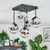 Gastor Plafoniera, Lampada a sfera Cromo, Chiaro, Grigio fumo, 5-Luci