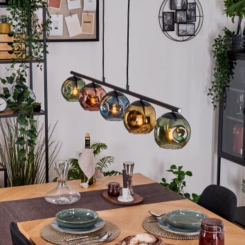 Ripoll Lampadario a sospensione, Lampada a sfera, Lampada a sospensione Blu, Oro, Verde, Ramato, 5-Luci