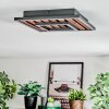 Meron Plafoniera LED Aspetto del legno, Nero, 1-Luce