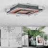 Meron Plafoniera LED Aspetto del legno, Nero, 1-Luce
