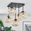 Koyoto Plafoniera, Lampada a sfera Ambrato, Chiaro, 5-Luci