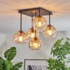 Koyoto Plafoniera, Lampada a sfera Ambrato, Chiaro, 5-Luci