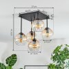 Koyoto Plafoniera, Lampada a sfera Ambrato, Chiaro, 5-Luci