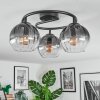 Koyoto Plafoniera, Lampada a sfera 37 cm Chiaro, Grigio fumo, 3-Luci