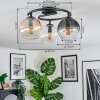 Koyoto Plafoniera, Lampada a sfera 37 cm Ambrato, Chiaro, Grigio fumo, 3-Luci