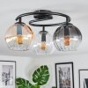 Koyoto Plafoniera, Lampada a sfera 37 cm Ambrato, Chiaro, Grigio fumo, 3-Luci