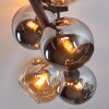 Koyoto Plafoniera, Lampada a sfera Ambrato, Cromo, Grigio fumo, 6-Luci