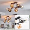 Koyoto Plafoniera, Lampada a sfera Ambrato, Cromo, Chiaro, Grigio fumo, 6-Luci