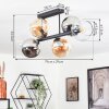 Koyoto Plafoniera, Lampada a sfera Ambrato, Cromo, Chiaro, Grigio fumo, 6-Luci