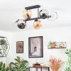 Koyoto Plafoniera, Lampada a sfera Ambrato, Cromo, Chiaro, Grigio fumo, 6-Luci