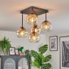 Koyoto Plafoniera, Lampada a sfera Ambrato, Chiaro, 5-Luci