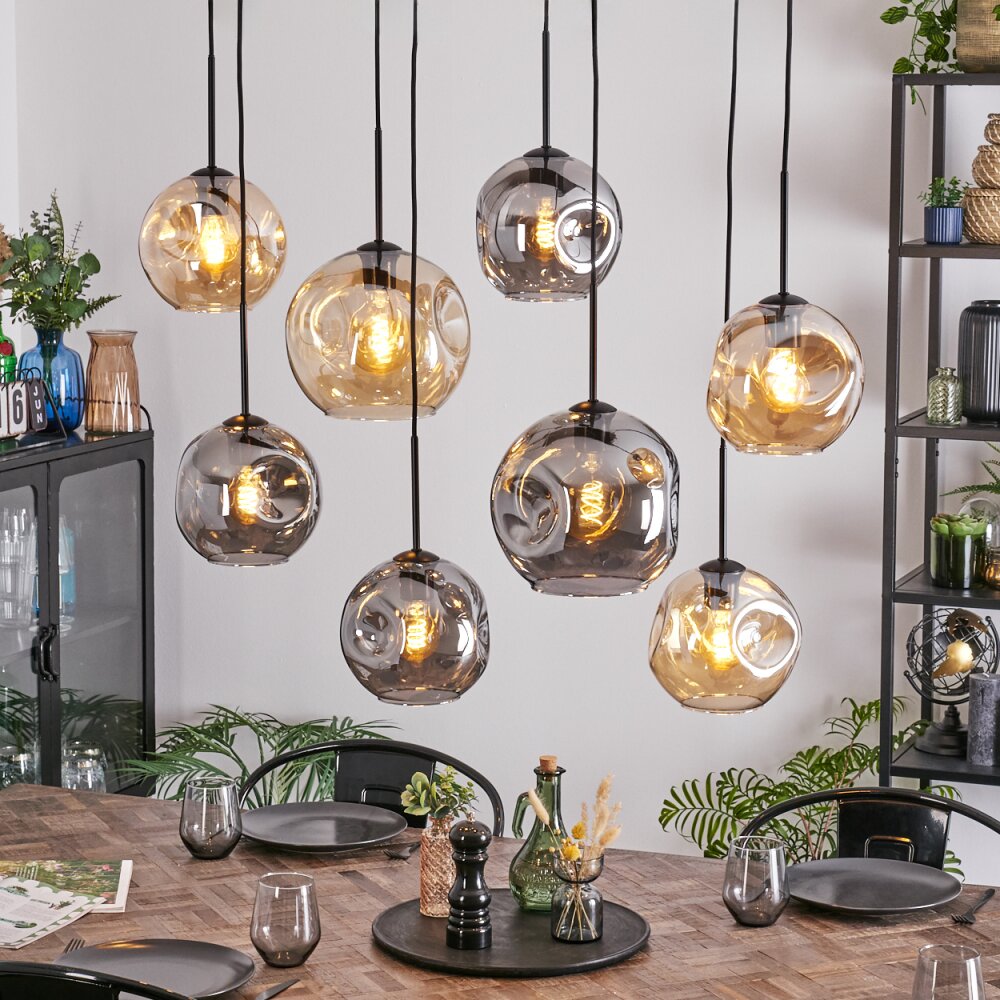 Ripoll Lampadario a sospensione, Lampada a sfera, Lampada a sospensione Ambrato, Grigio fumo, 8-Luci main product photo