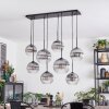 Koyoto Lampadario a sospensione, Lampada a sfera, Lampada a sospensione Chiaro, Grigio fumo, 8-Luci
