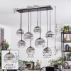 Koyoto Lampadario a sospensione, Lampada a sfera, Lampada a sospensione Chiaro, Grigio fumo, 8-Luci
