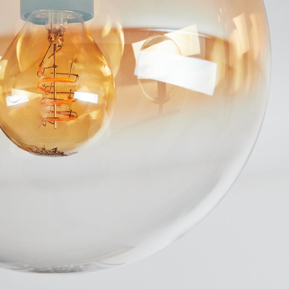 Gastor Plafoniera, Lampada a sfera 37 cm Ambrato, Chiaro, Grigio fumo, 3-Luci