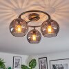 Koyoto Plafoniera, Lampada a sfera 37 cm Grigio fumo, 3-Luci