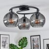 Koyoto Plafoniera, Lampada a sfera 37 cm Grigio fumo, 3-Luci
