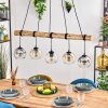 Koyoto Lampadario a sospensione, Lampada a sfera, Lampada a sospensione Ambrato, Chiaro, Grigio fumo, 5-Luci