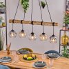 Koyoto Lampadario a sospensione, Lampada a sfera, Lampada a sospensione Ambrato, Chiaro, Grigio fumo, 5-Luci