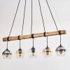 Koyoto Lampadario a sospensione, Lampada a sfera, Lampada a sospensione Ambrato, Chiaro, Grigio fumo, 5-Luci