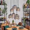 Koyoto Lampadario a sospensione, Lampada a sfera, Lampada a sospensione Chiaro, Grigio fumo, 6-Luci