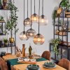 Koyoto Lampadario a sospensione, Lampada a sfera, Lampada a sospensione Ambrato, Chiaro, Grigio fumo, 6-Luci